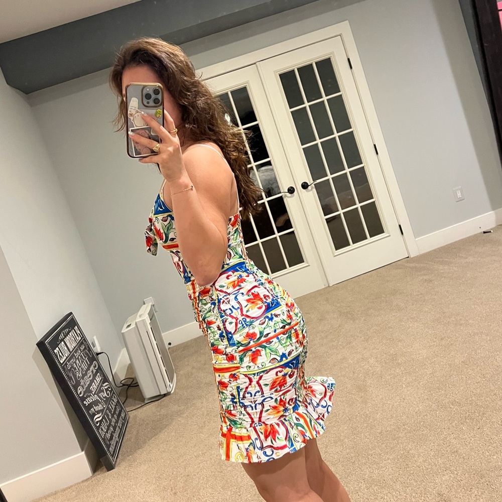 Revolve Multicolor Patterned Mini Dress - image 3